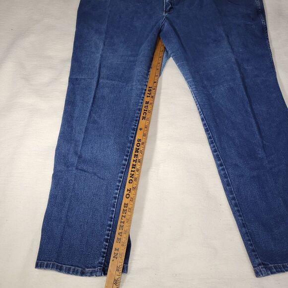 Wrangler Jeans Women Size 32W Blue Denim Straight Leg Carpenter Jeans Plus Size - Picture 6 of 14